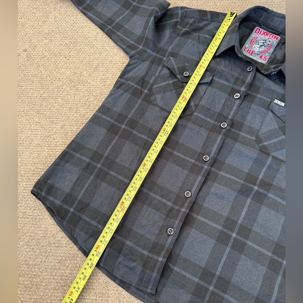 Dixxon Flannel Co. The .45 Black / Grey Plaid Button Down Shirt Women’s Size XL - Picture 8 of 8
